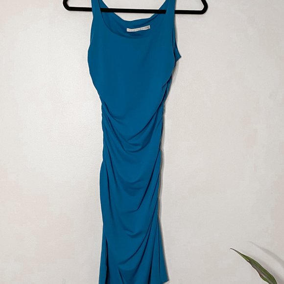 Susan Monaco Cross Gather Tank Dress in Aquamarine for Women size XS - Picture 2 of 10